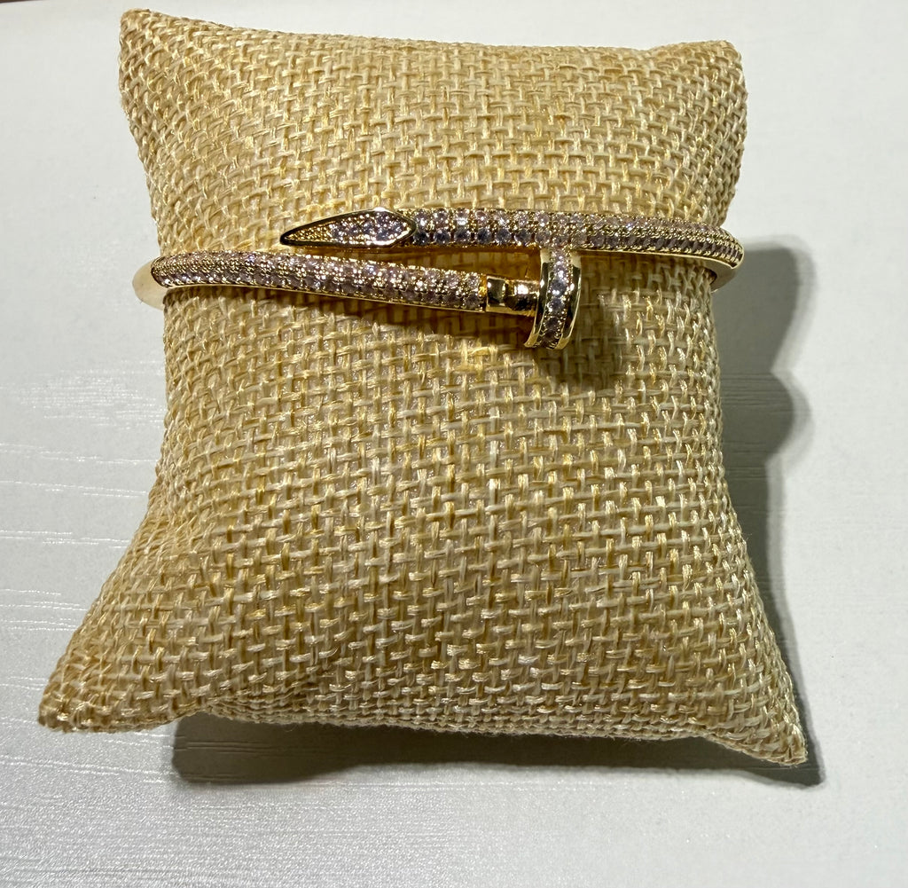 Pulsera clavo con  zirconia