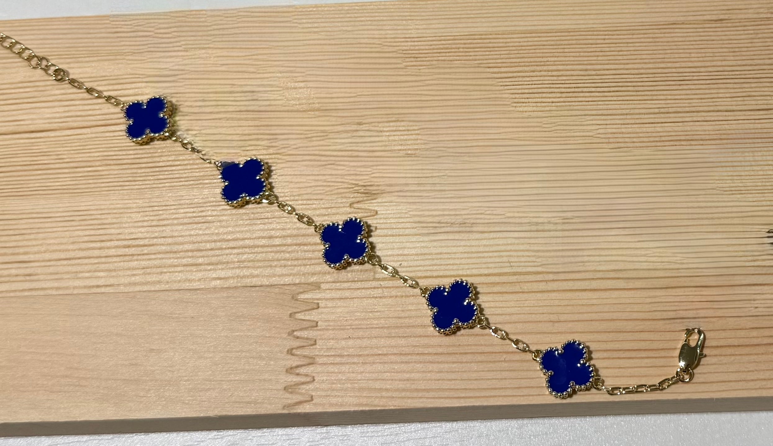 Pulsera flor trébol azul