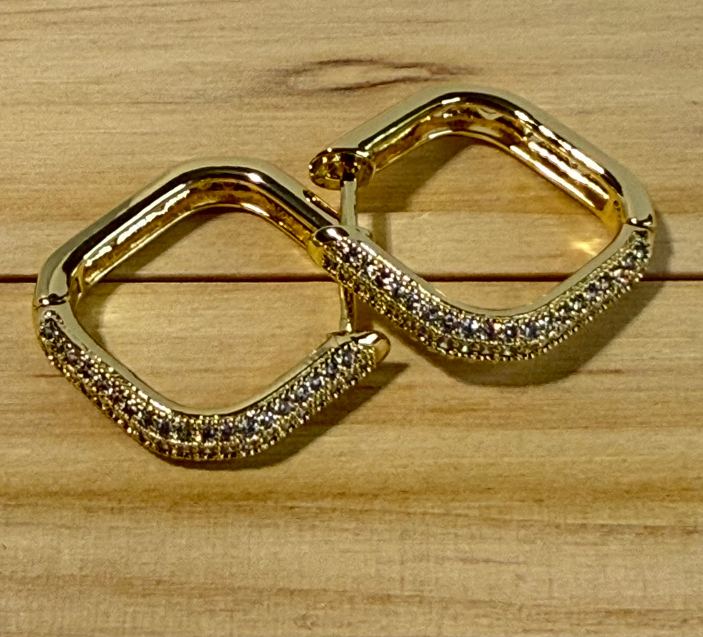 Arracadas cuadradas con zirconia