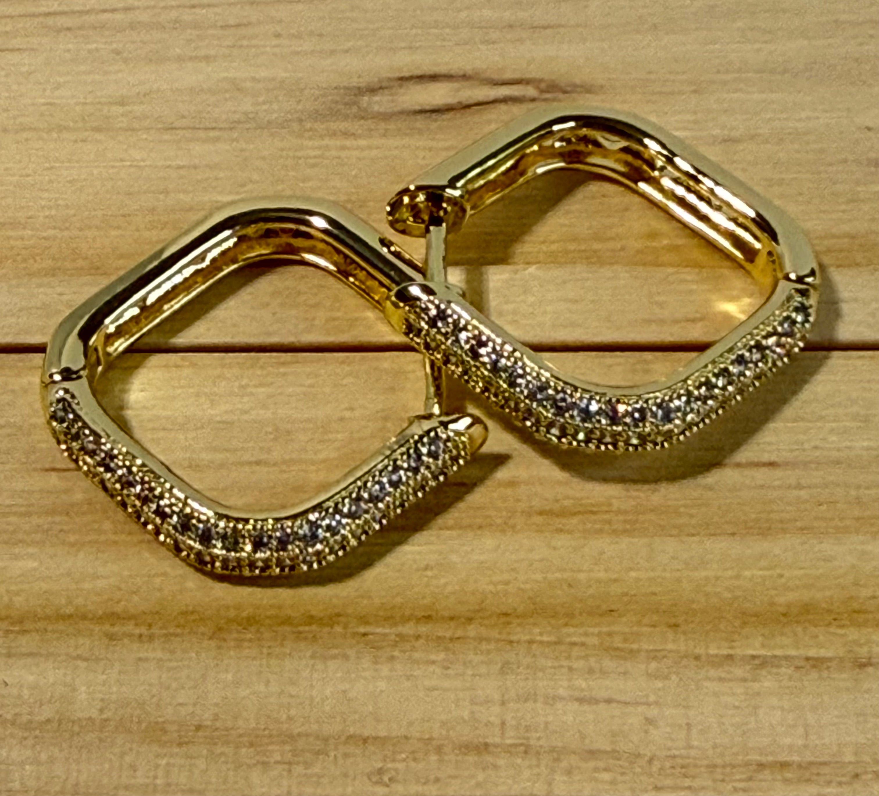 Arracadas cuadradas con zirconia