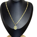 Gold-plated Chain Necklace with Virgin Mary Pendant -