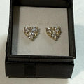 Heart-Shaped Earrings in Gold-Plated Design with Sparkling Stones for Elegant Look