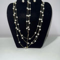 Elegant Imitation Pearl Set - Pulsera Bracelet, Cadena Chain, Aretes Earrings - Versatile Jewelry for Any Occasion.