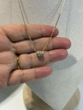 Elegant Gold plated Chain Necklace with Sparkling Square Pendant